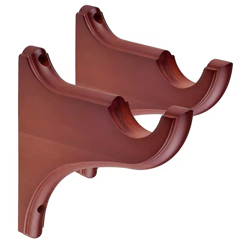 35mm Decorative Wall Mounted Heavy Duty Double Wooden Curtain Rod Bracket
