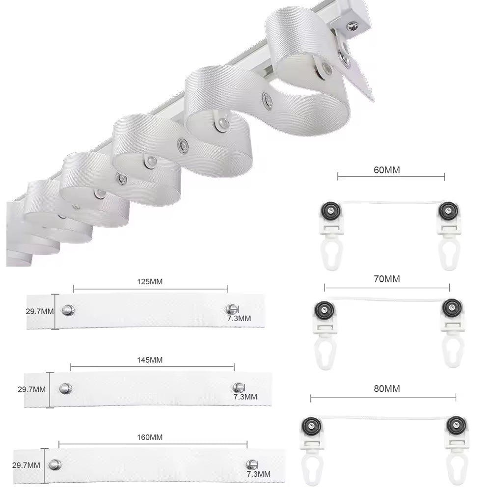 Heavy Duty Curtain Track Aluminum Alloy S Fold Ceiling Mounted Curtain Rail
