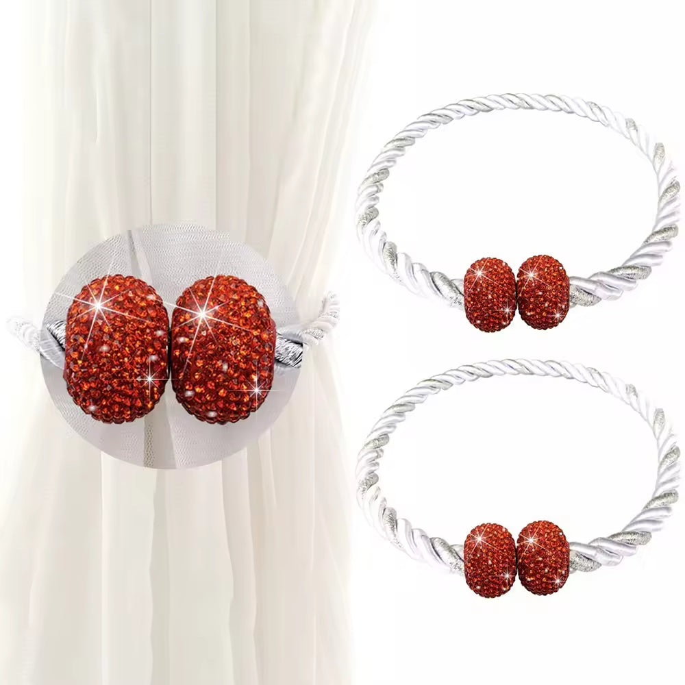 Hotel Decoration Magnetic Curtain Holder Tassel Tiebacks with Beads Plastic Rings 20 Years Professional Curtain Accessories