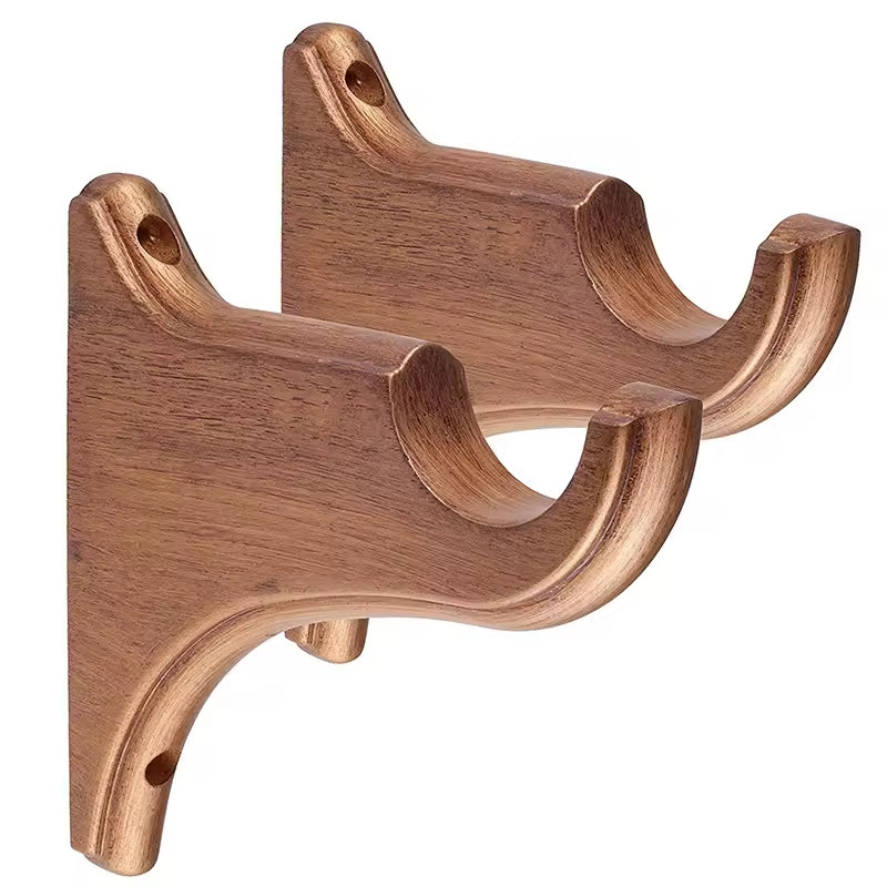 Foshan Fitting Room Wooden Roman Curtain Pole Rod Set with Brackets