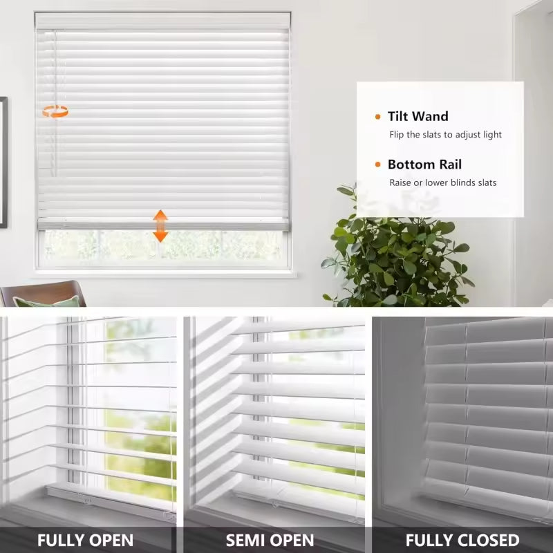 Durable Plastic Material Wooden Blinds Cordless for Window