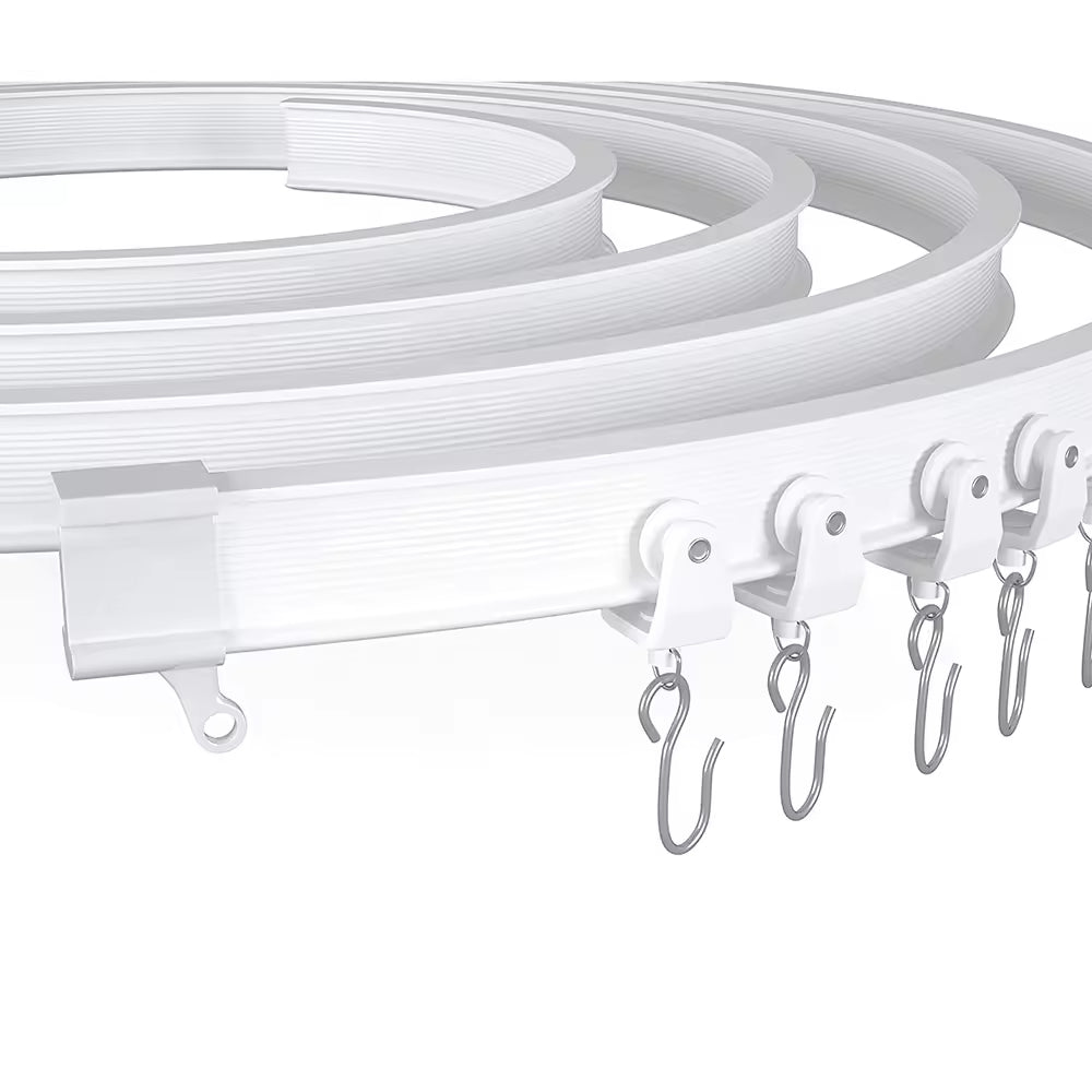 Balcony Curved Bendable Soft Curtain Wave Rails Track Cortinas Plastic Customized PVC Free Single White Traditional 1.3m