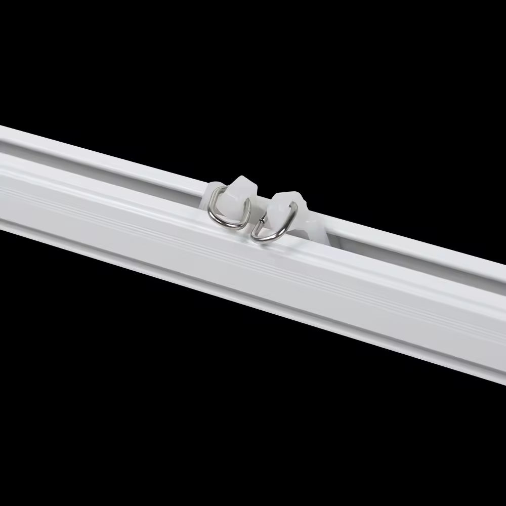 White Ceiling Mount Shower Aluminum Curtain Track with Plastic Sliding Gliders