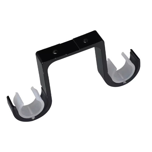 28mm Decorative Heavy Duty White Metal Double Ceiling Mounted Curtain Rod Bracket