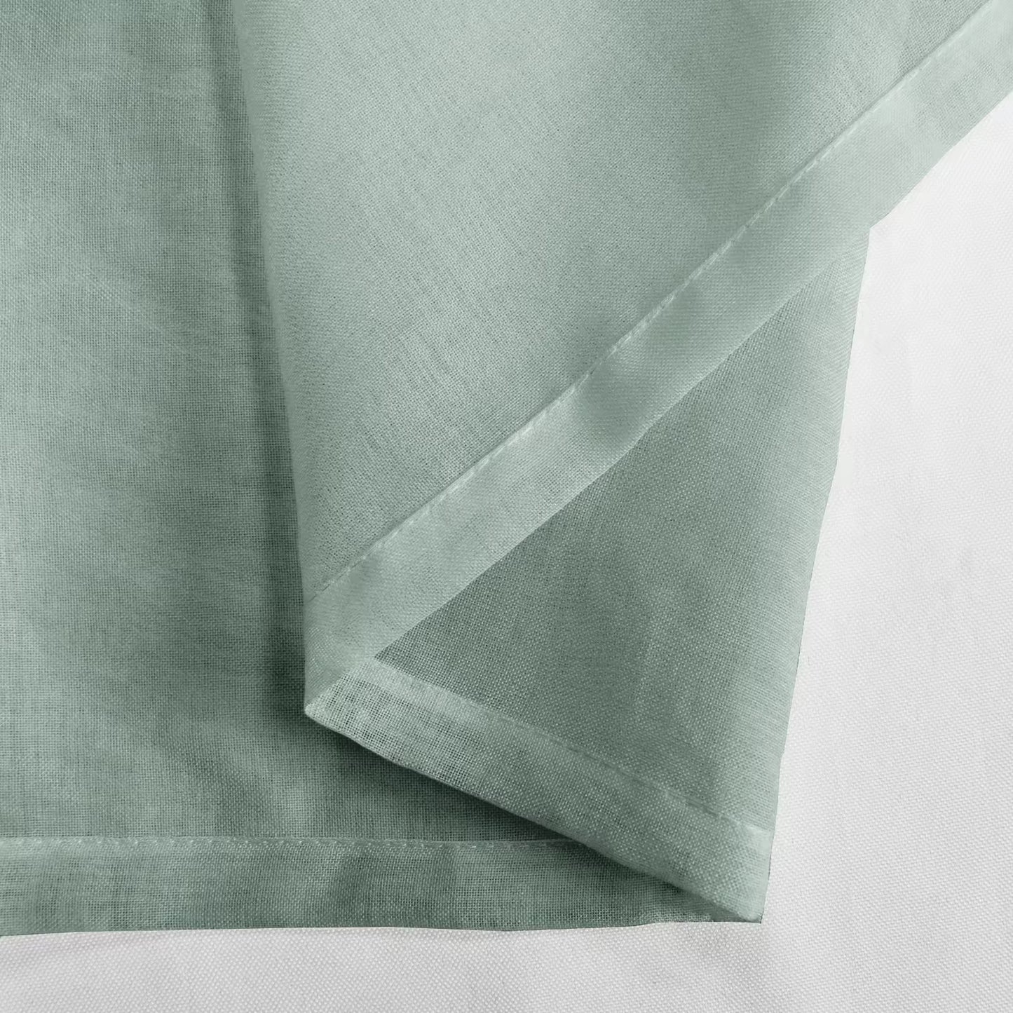 Green Sheer Curtains Semi Transparent French Door Curtain Eco-friendly French Window Curtains