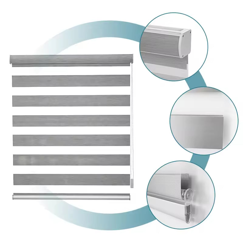 Customized Window Remote Control Roller Shades Living Room Curtains Electric Blackout Roller Blinds Smart Motorized Zebra Blinds