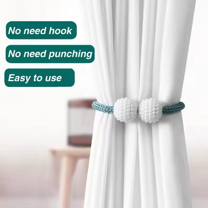 Popular Magnetic Curtain Tiebacks Home Drapery Decorative Rope Buckle Holdback Holder Curtain Poles Tracks Accessories