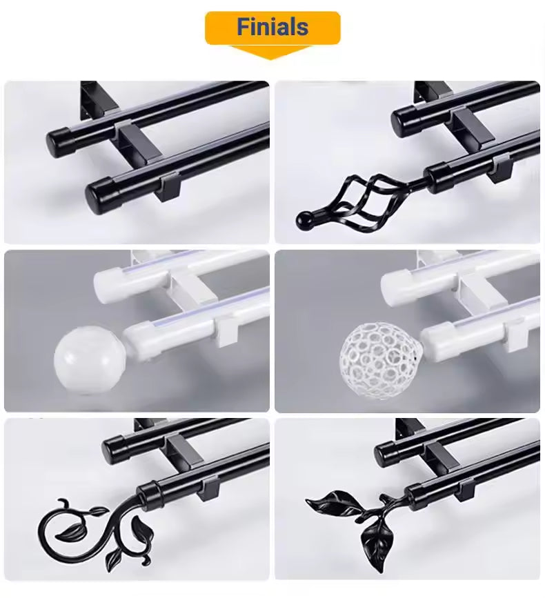 & Garden Home Decor Curtain Poles, Tracks & Accessories Wholesale Extendable Double Curtain Rod Set Simple Metal Pole with Adjustable Features Curtain Tracks and Accessories