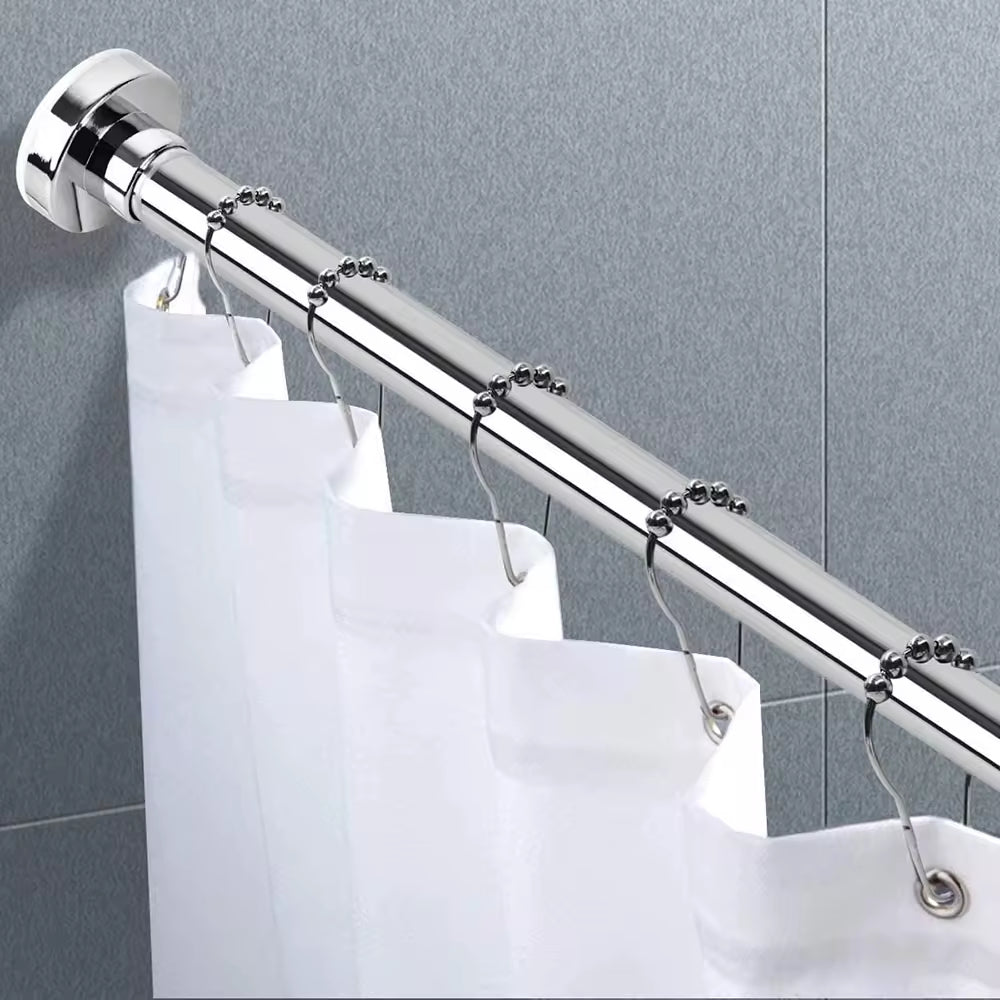 304 Adjustable Tension Rod With Threaded Joints Shower Double Curtain Rods Extendable Curtain Rod