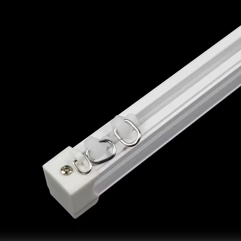 White Ceiling Mount Shower Aluminum Curtain Track with Plastic Sliding Gliders