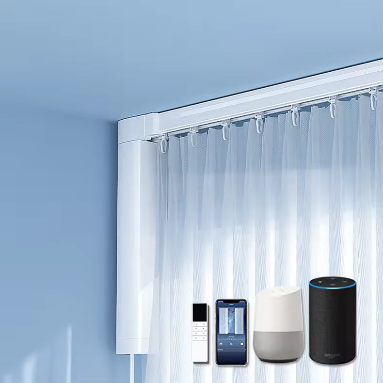 DT82 Electric Curtain Track Length Adjustment Rail Aluminium Remote Control WiFi Curtain Poles for Living Room Model Accessories