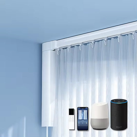 DT82 Electric Curtain Track Length Adjustment Rail Aluminium Remote Control WiFi Curtain Poles for Living Room Model Accessories