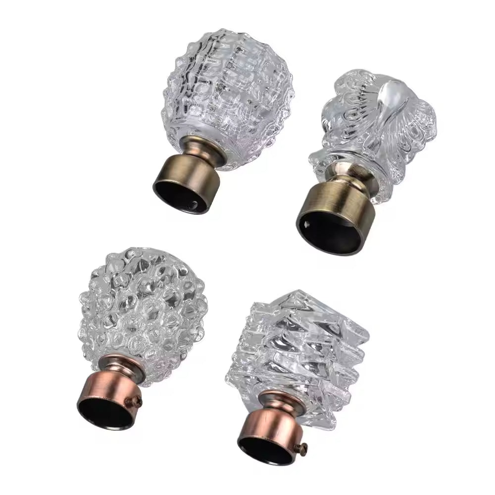 28mm Different Types Y Rose Gold Metal Curtain Rod Finials for Curtain Rods