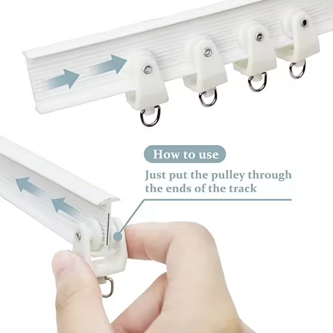 White PVC Heavy Duty Curtain Track Hospital Bed Curtains Rails Plastic Curtain Rail