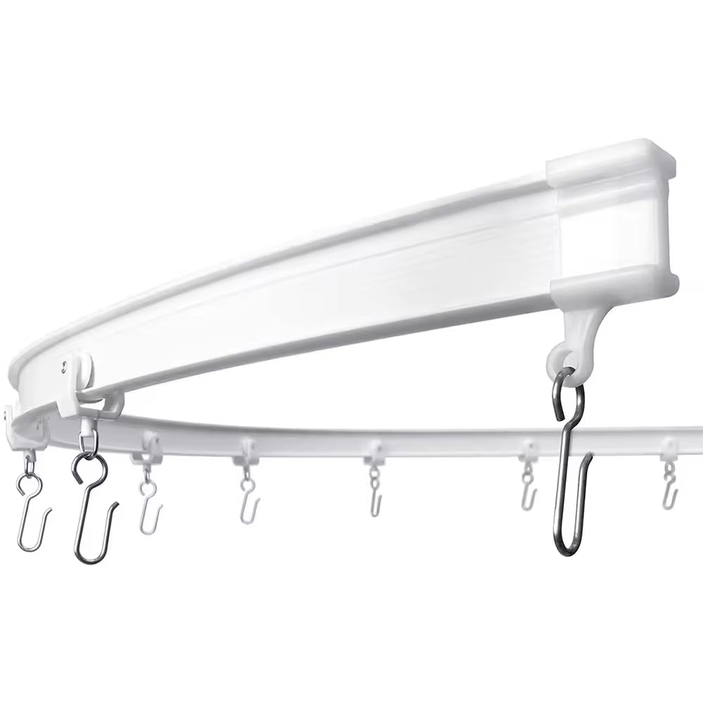 New Manual Black Ceiling Mounted Curved Bendable Flexible Pvc Plastic Curtain Rail Track