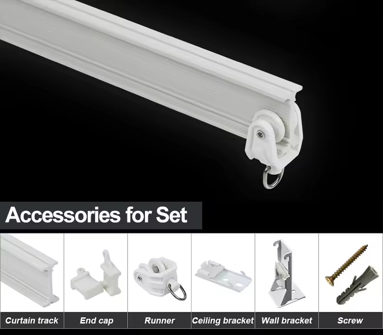 3 Meters PVC Plastic Curtain Rail Set Flexible Bendable Ceiling Curtain Track