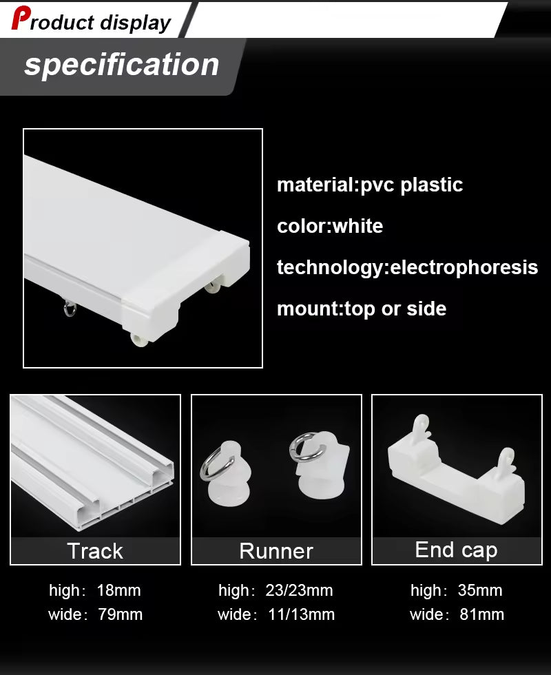 Plastic PVC Hospital Project Double Curtain Rail Indoors Curtain Rail Window Curtain Track