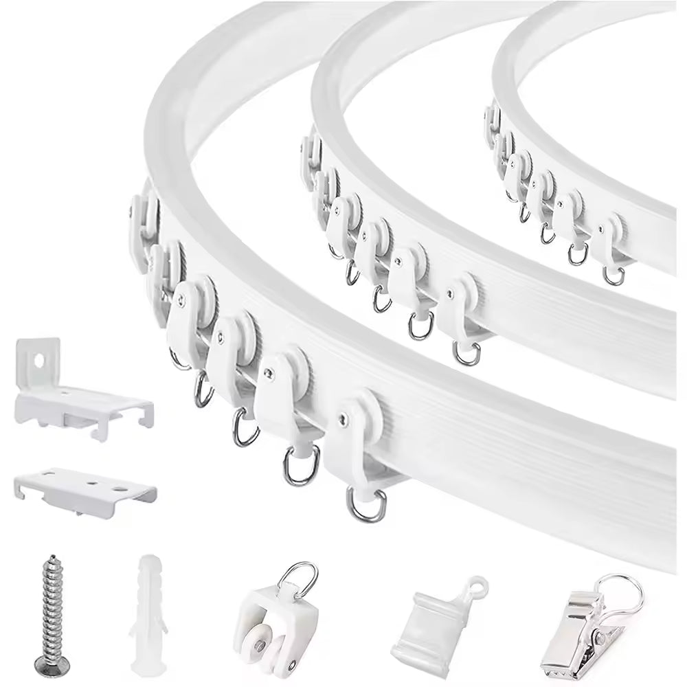 3M PVC Flexible Ceiling Curtain Rail Set | Noise-Free Sliding Design (Home & Commercial Use)
