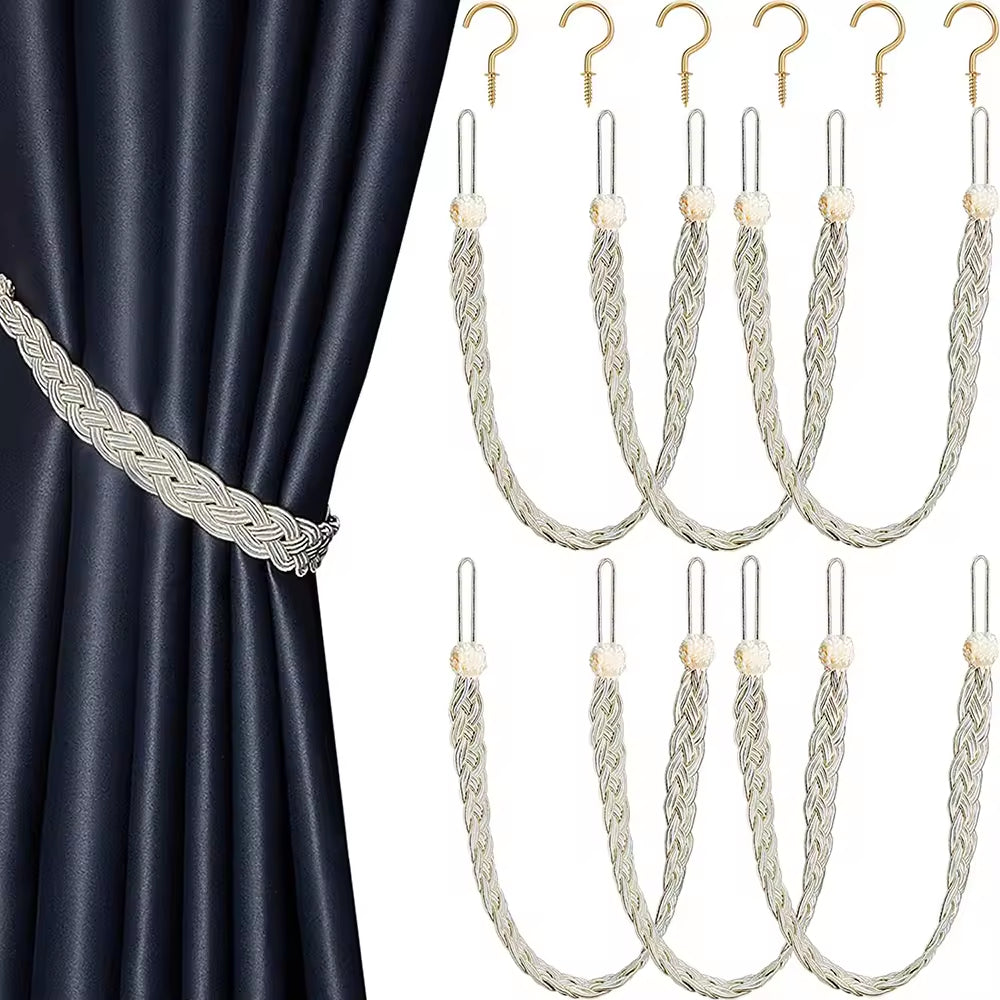 Bedroom Decorative Hand Silk Cloth Nylon Window Curtain Tieback Rope