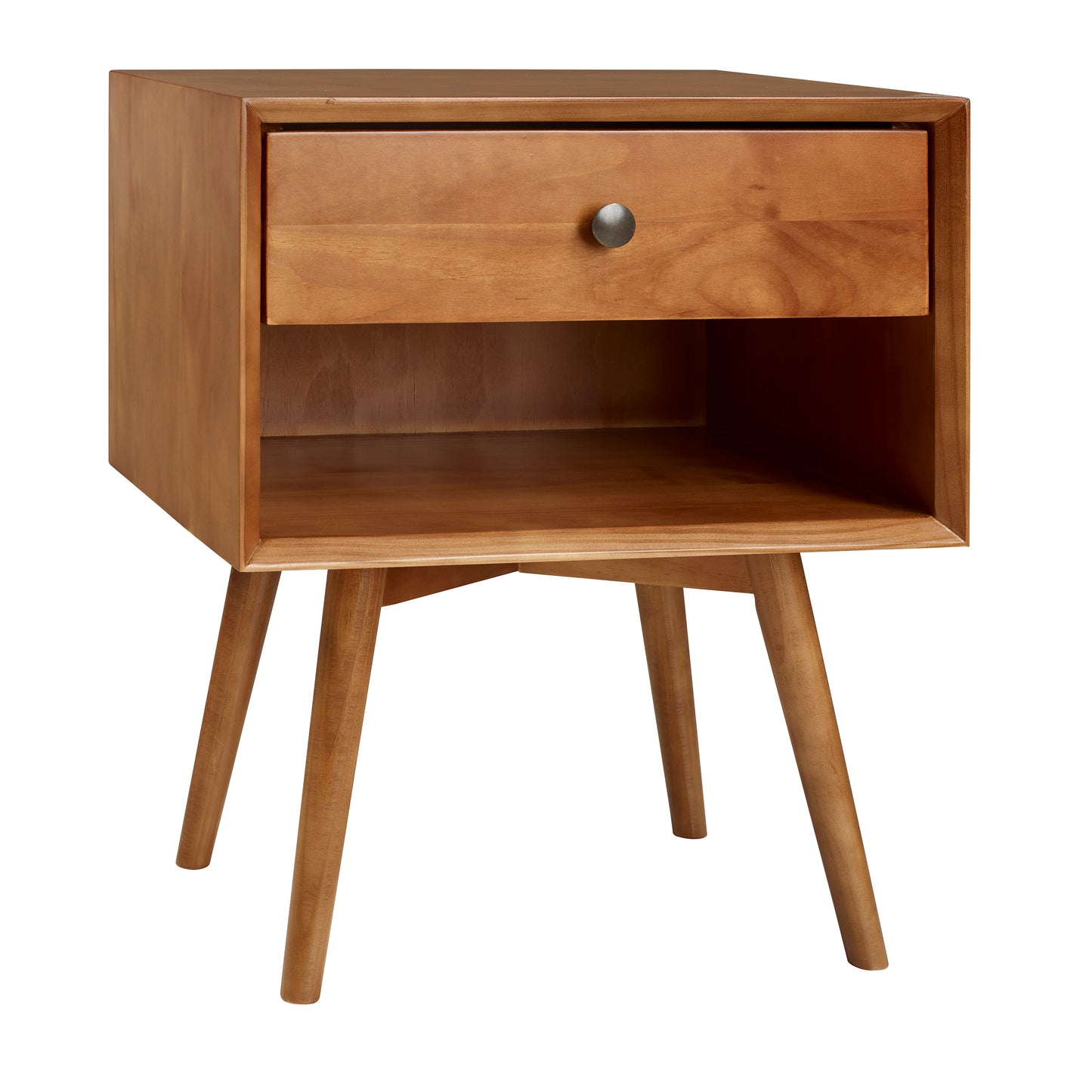 Etherealify Single-Drawer Solid Wood Nightstand by Walker Edison