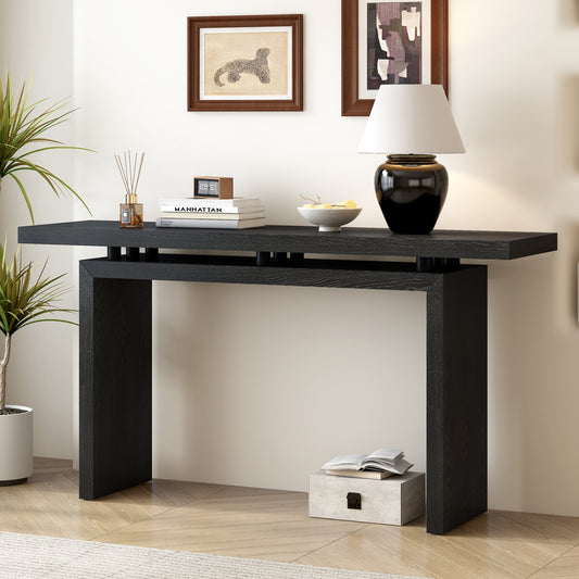 U_STYLE Uniquely Designed Ash Veneer Console Table, Modern Simple Style, Featuring Clever Tabletop Design, Suitable for Entryway, Hallway, Living Room, Foyer