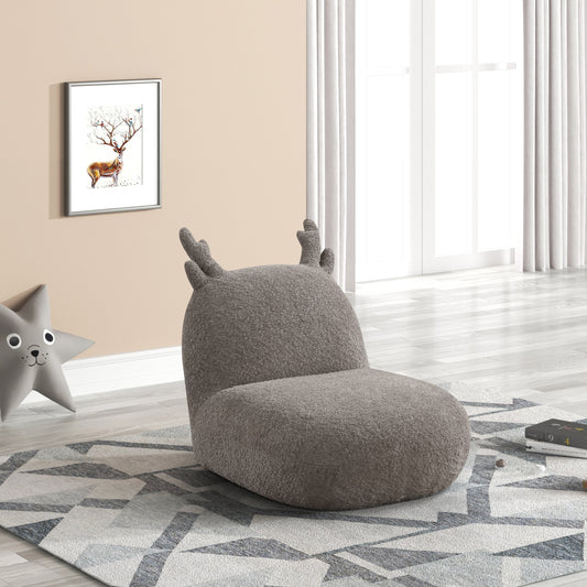 Weston 21.5'W Brown Chenille Deer-Shaped Kids Chair