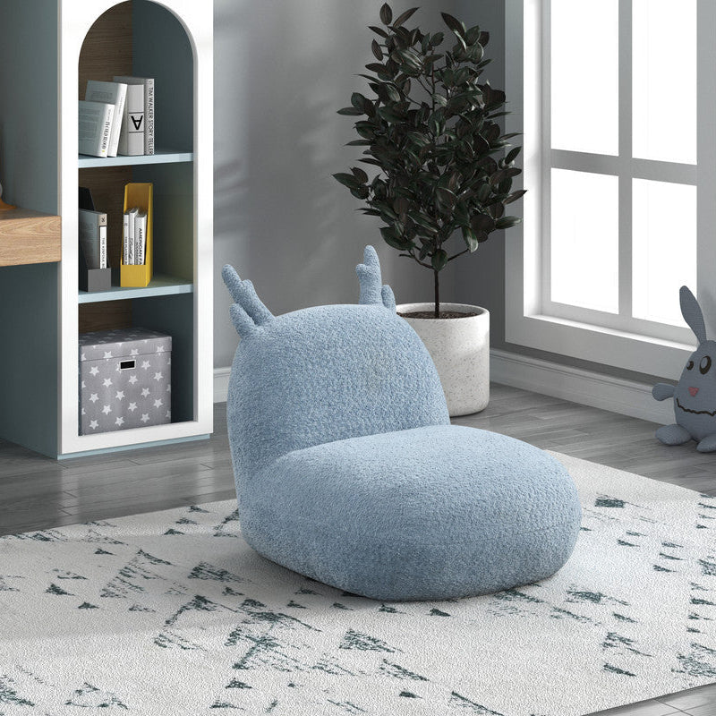 Weston 21.5'W Blue Chenille Deer-Shaped Kids Chair
