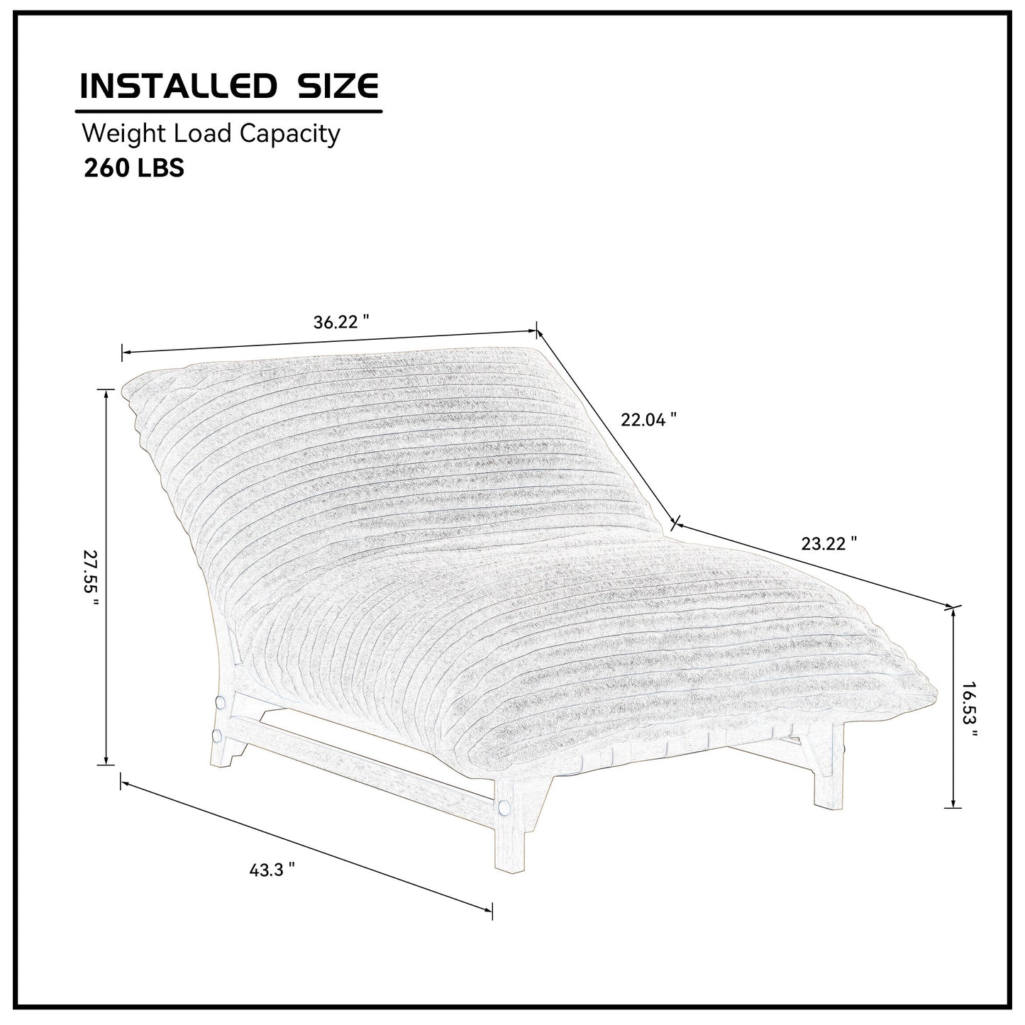 Accent Armless Lazy Sofa, Casual Single Sofa, Corduroy Fabric, For Living Room And Bedroom , With Backrest, Single Seat, OFF-WHITE
