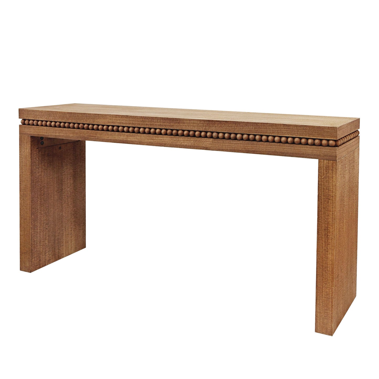 Rustic Manufactured Wood Console Table with Beaded Accent, 64L x 14W x 32H