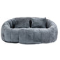 Contemporary Bean Bag Sofa Lazy Sofa Durable Comfort Lounger in Gray Chenille for Indoor & Outdoor Use