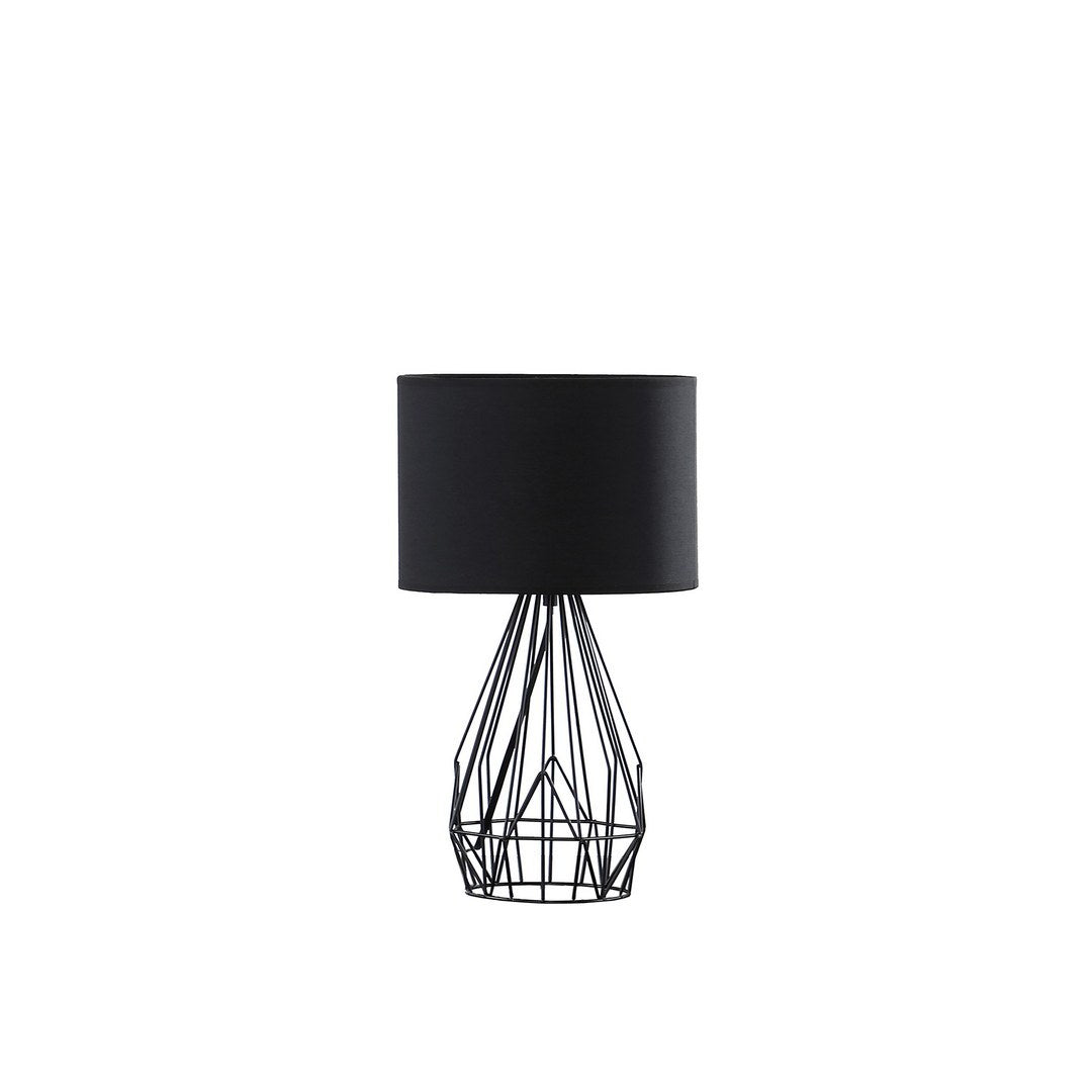 17.5' In Industrial Farm Metal Cage Black Table Lamp