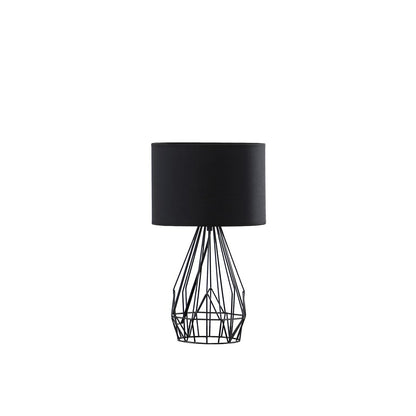 17.5' In Industrial Farm Metal Cage Black Table Lamp