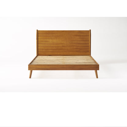 OkiOki Mid-Century Wood Bed, KING