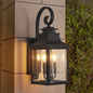 23'(H) 1-Pack Outdoor Wall Lantern Light – Vintage Black Metal Sconce with Clear Seeded Glass for Porch, Patio, and Garden (Bulb Not Included)