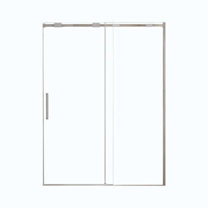 Brushed Nickel Semi-Frame Single Sliding Shower Door with 304 Stainless Steel and 8mm Tempered Glass, 56-60'W x 74'H
