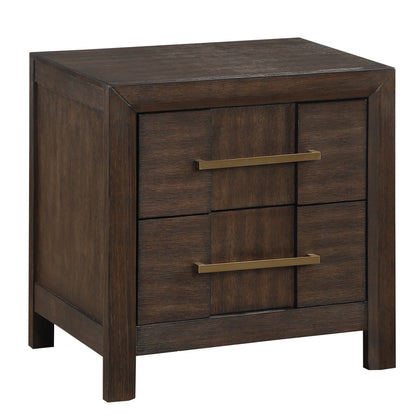 Kenzo Modern Style 2-Drawer Nightstand Made with Wood in Walnut      same as G150108534  (NJ inventory)