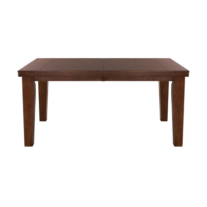 Dark Oak Finish Rectangular 1pc Dining Table with Self-Storing Extension Leaf Wooden Simple Dining Furniture