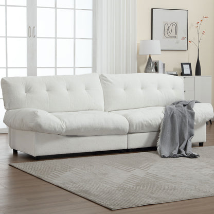 [VIDEO provided][New] Cloud Style Sofa, Teddy Velvet Fabric, Comfy Padded Cloud Couch for Living Room, Apartment