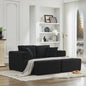 106' Cloud Sectional Couch Double Chaise Lounges(Single Seats not included),Deep Seat Modern Modular Sofa for Living Room,No Assembly Required,Black (Plush Corduroy Fabric),SF502BK-DC