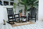 Outdoor Rocking Chair Set with Side Table, 3-Piece Rocking Chair Set with Wood-Texture,All Weather-resistant,Black (includes 2 Rocking Chairs and 1 Table)