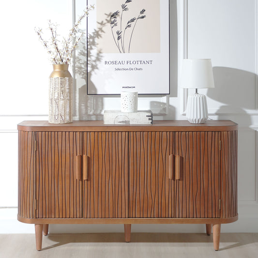 Accent Storage Cabinet, Modern Accent Buffet Cabinet with Adjustable Shelves, Freestanding Sideboard with Four Doors, Accent Cabinet with 4 Doors for Hallway Entryway Living Room