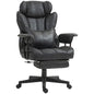 HOMCOM Executive Office Chair, 400LBS Big and Tall Office Chair with Foot Rest, Microfiber Computer Desk Chair with Lumbar Support, Reclining Function and Wide Seat, Black