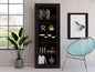 Bookcase with Vertical Design and 5 Storage Shelves, Black