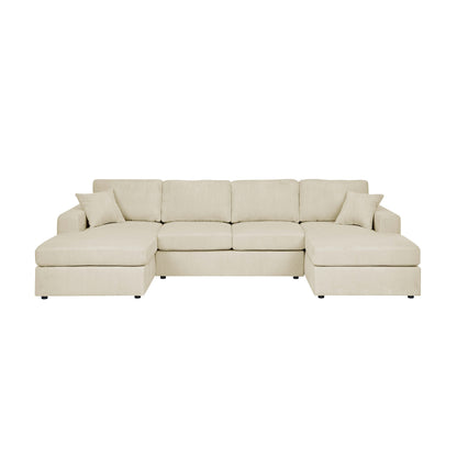 3 - Piece Corduroy Double-Chaise Sectional