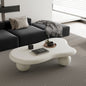 47 Inch Cloud Shaped Coffee Table with 3 Ball Legs for Living Room, Cream White