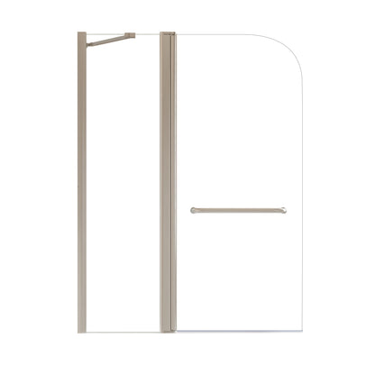 Aluminium Alloy Brushed Nickel Shower Doors for Bathtub with Tempered Glass, 43 in. W x 58 in. H