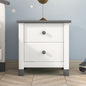 Wooden Nightstand with Two Drawers for Kids,End Table for Bedroom,White+Gray(Old SKU:WF297965AAK)