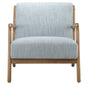 Lounge Chair Mid-Century Style Soft Upholstery Elm Wood Light Blue