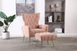 Modern Accent Chair with Ottoman,  Comfy  Armchair for Living Room, Bedroom, Apartment, Office (Pink)