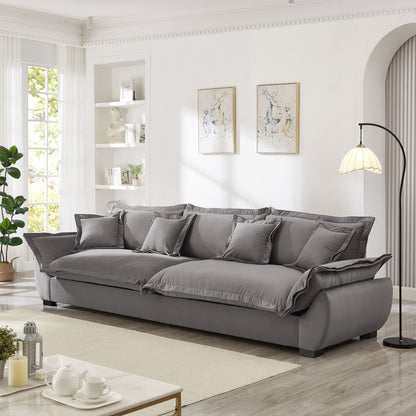 Modular Sectional Sofa, Sailing Design Sofa with Storage, Removable Backrest, Modern Deep Seat Sofa with Throw Pillows for Living Room Bedroom Apartment,Gray